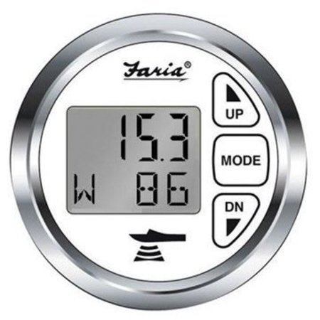 FARIA BEEDE INSTRUMENTS Depth Gauge W/Temp-Wht/Ss, #13852 13852